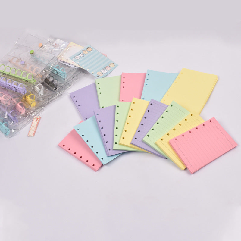 A7 6-Hole Refill Paper, Macaron Color Blank & Lined Inserts for A7 6 Ring Binder Journal